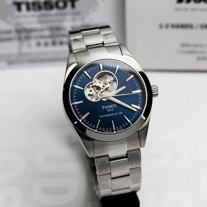 Tissot Gentleman Powermatic 80 Blue Dial Men's Watch- T127.407.11.041.01
